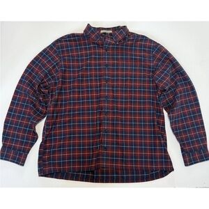 LL Bean Men’s Shirt Mens XL T XLarge Tall Green Red Plaid Flannel EUC Super Soft